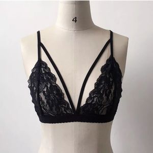 NEW! Women's Sexy Boho Black Floral Lace Bralette